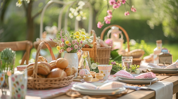 A Tabletop Full Of Easter Decorations To Inspire Easter Event Ideas