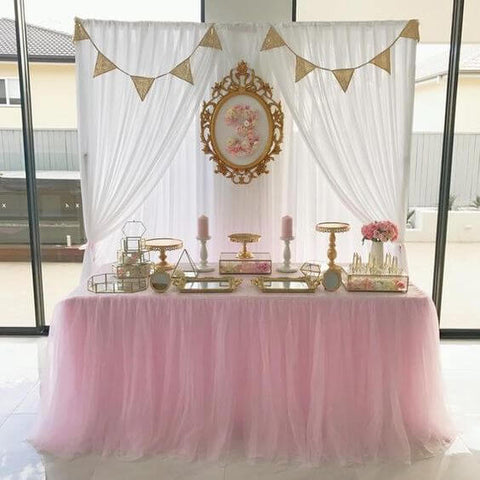 Pink tutu table skirt