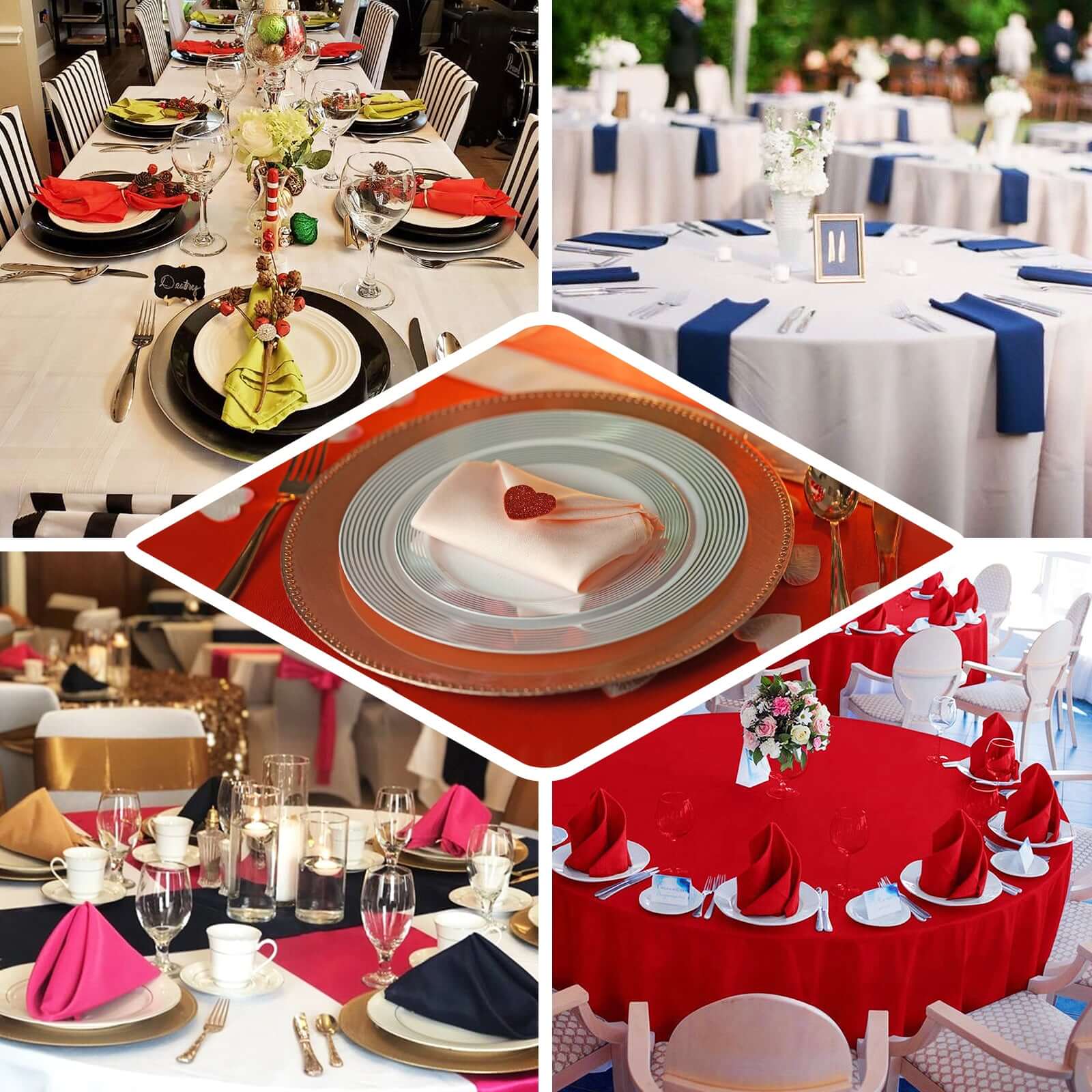 5 Pack Dusty Rose Seamless Cloth Dinner Napkins, Wrinkle Resistant Linen 17"x17"