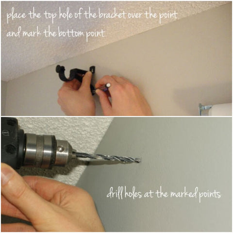 Mark the points and drill holes