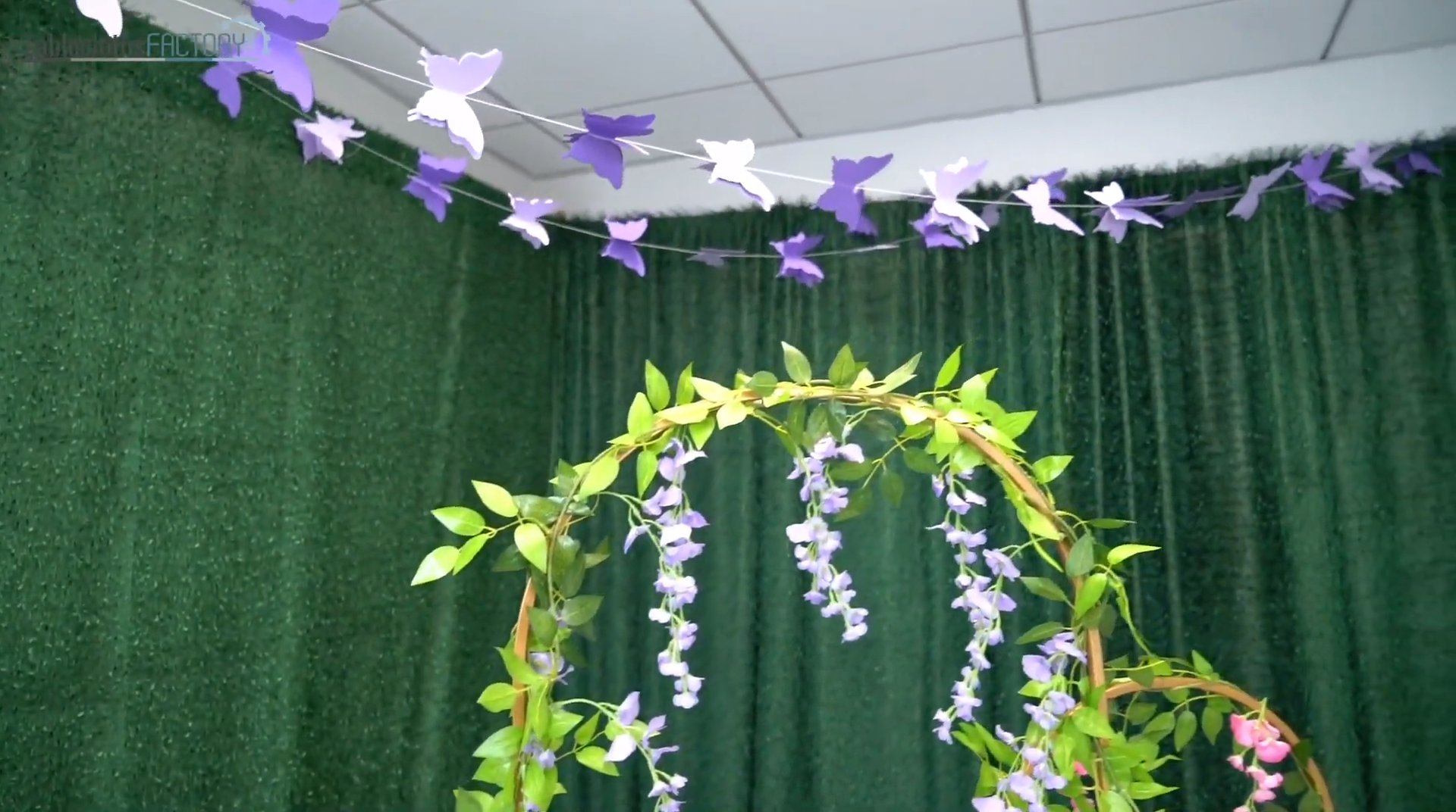 Hanging streamers for a spring party decor