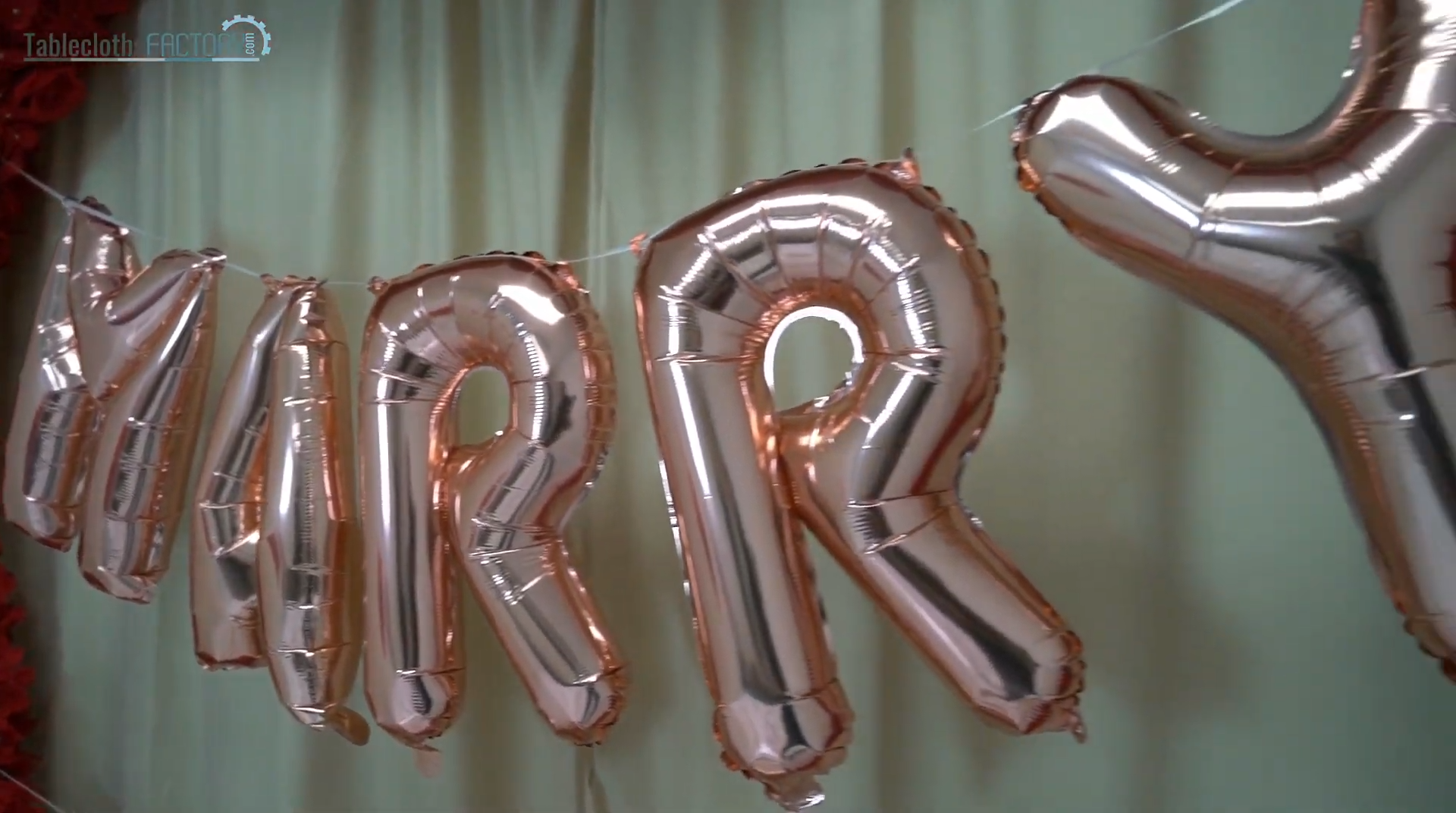 Rose gold Mylar foil letter balloons