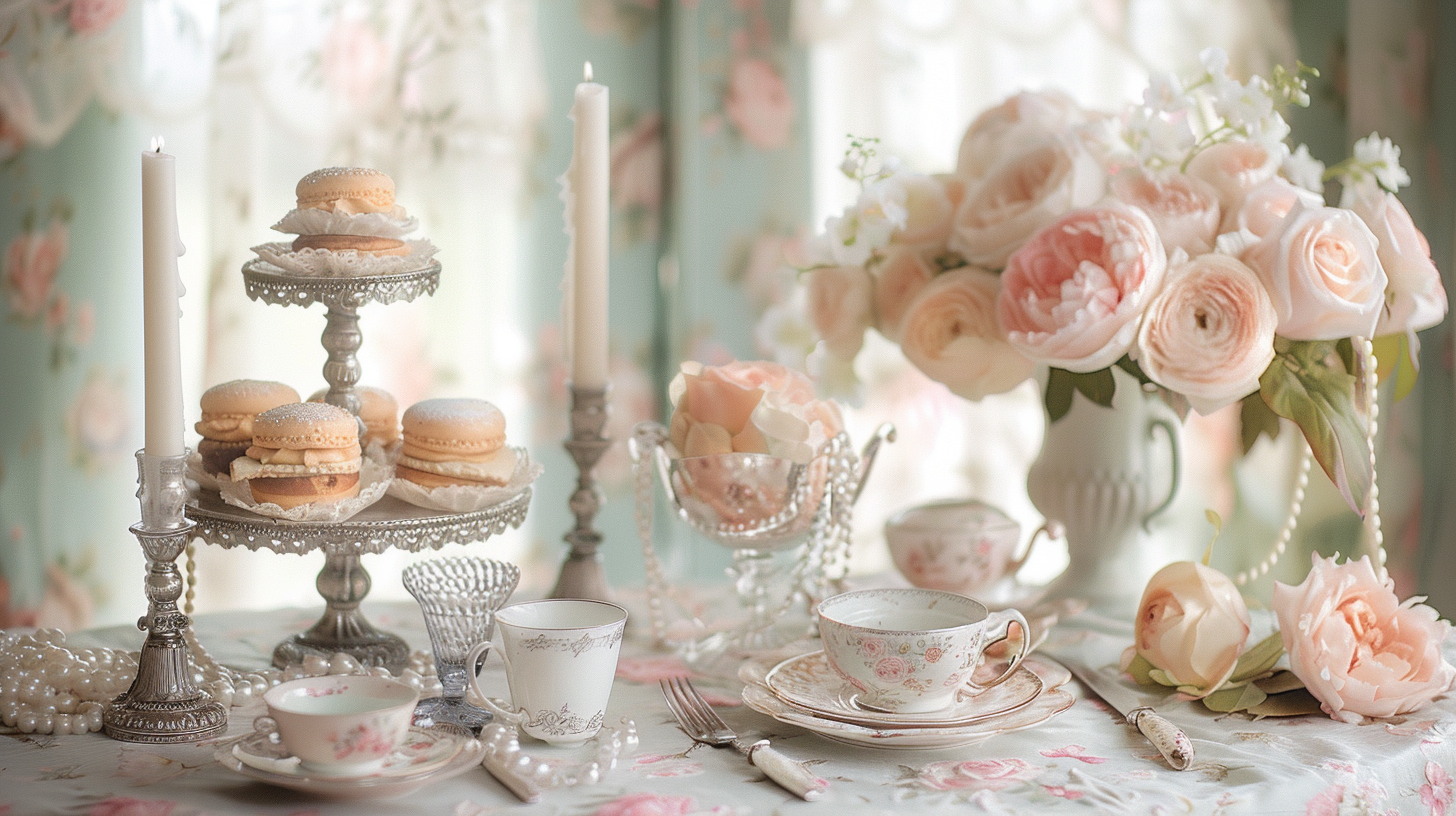 Charming vintage tablescape ideas with delicate pastels.