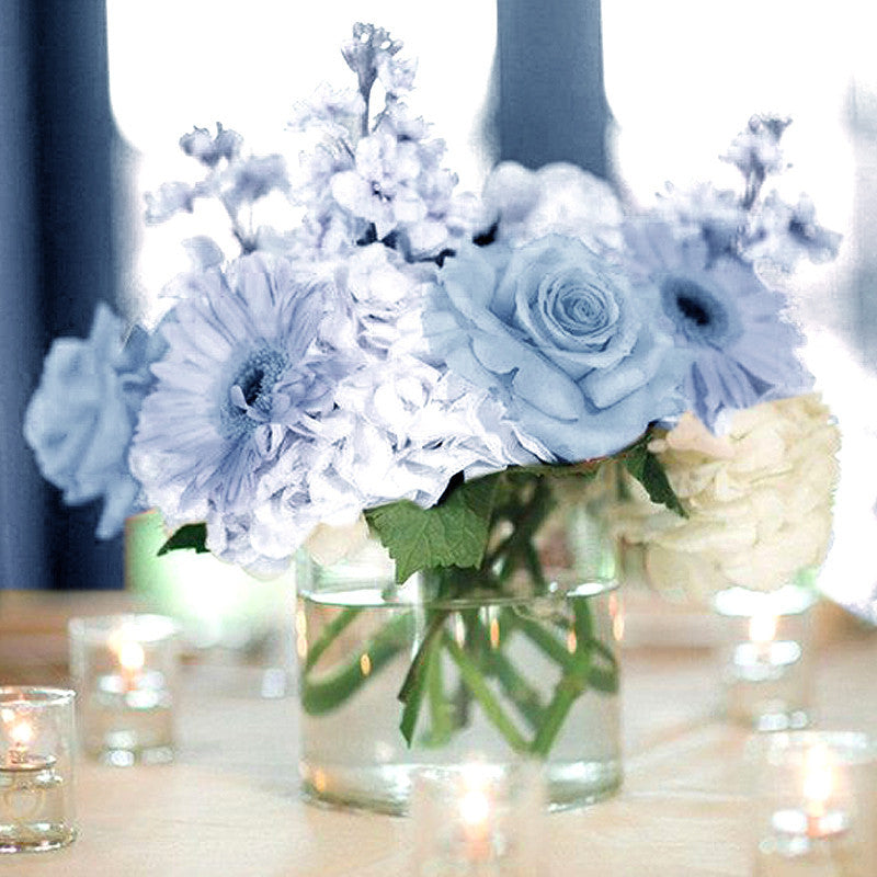 blue silk flower arrangements