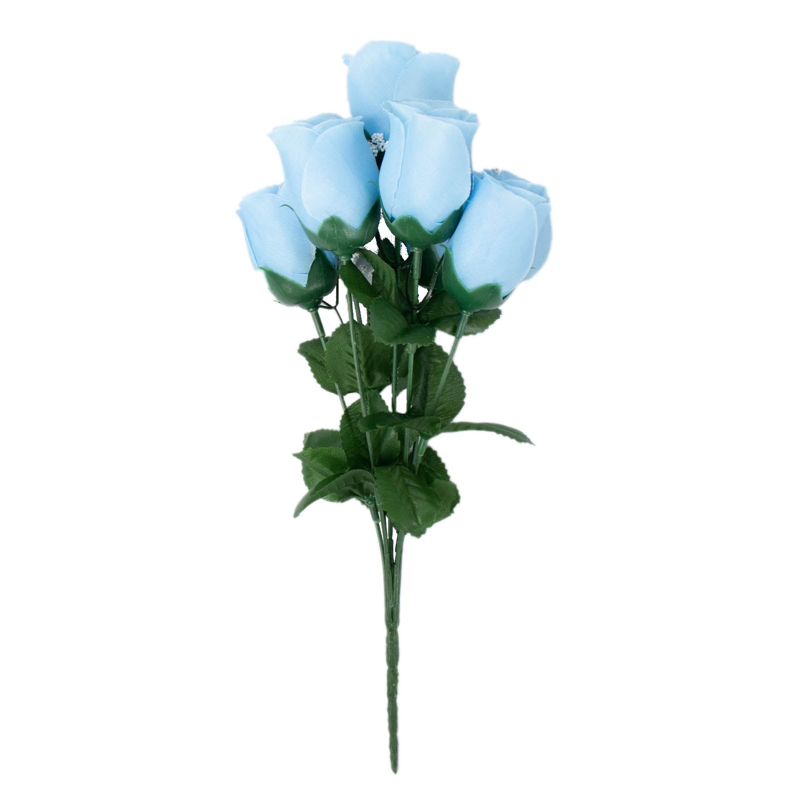 12 Bush Baby Blue 84 Rose Buds Real Touch Artificial Silk Flowers ...