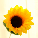5 Bushes | 70 Artificial Yellow Silk Sunflowers Vase Centerpiece Decor