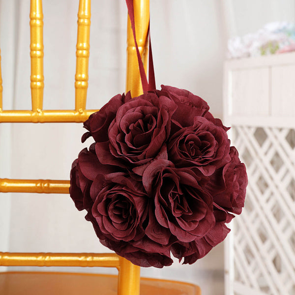 Flower Ball, Silk Rose Pomander Kissing Ball | TableclothsFactory
