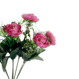 4 Bushes | Fuchsia Artificial Silk Peony Flower Bouquet Arrangement#whtbkgd