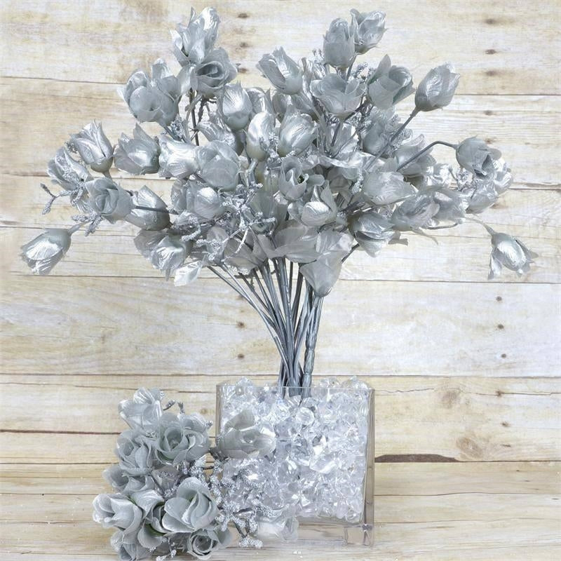 silver artificial flowers