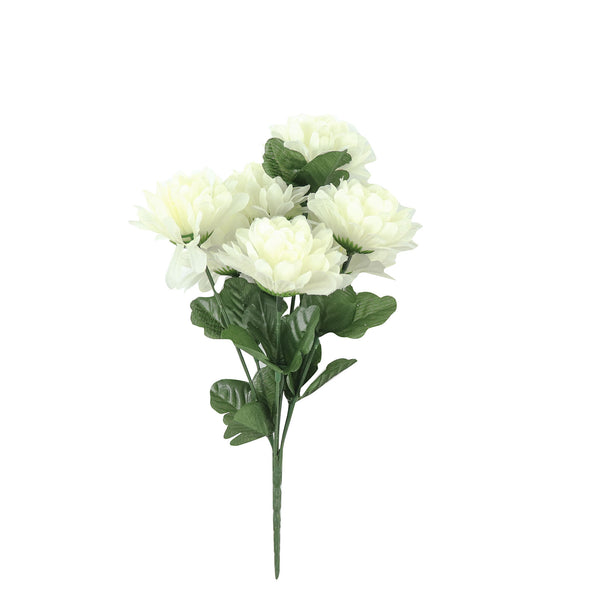 12 Bush 84 pcs Cream Artificial Silk Chrysanthemum Flowers ...