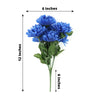 12 Bushes | Royal Blue Artificial Chrysanthemum Bouquet, Faux Mums Floral Centerpiece Decor
