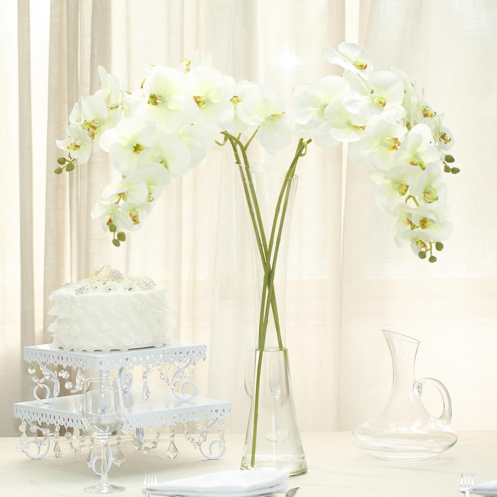 40 Cream Silk Orchids Stem Artificial Orchid Flowers Tableclothsfactory 5656