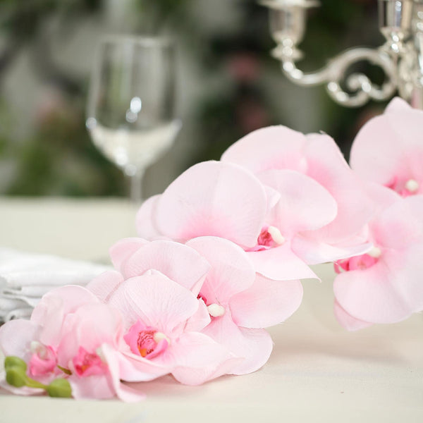 40 Pink Silk Orchids Stem Artificial Orchid Flowers Tableclothsfactory 8014