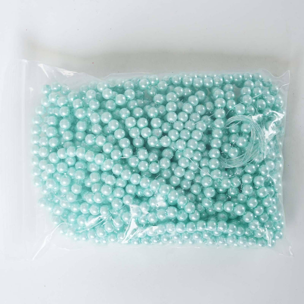 10 Pack 8mm Large Faux Pearl Beads Serenity Blue