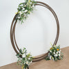 8ft Natural Brown Wood DIY Round Wedding Arch Backdrop Stand