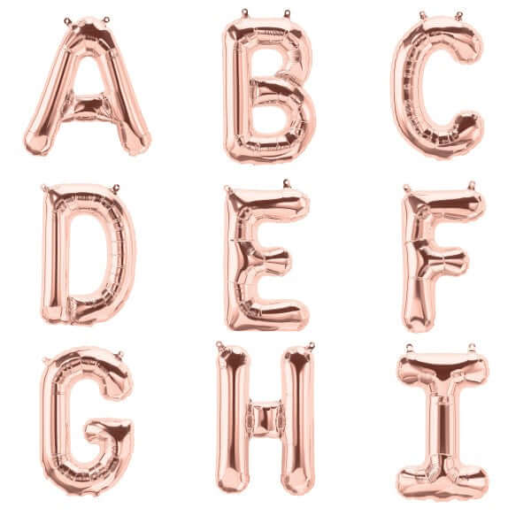 copper letter balloons