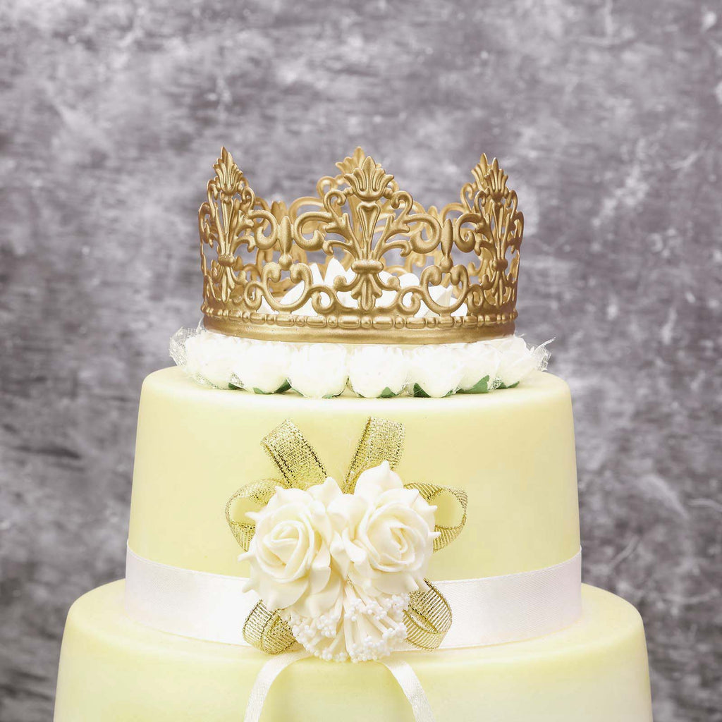 Gold Metal Princess Crown Cake Topper Tableclothsfactory