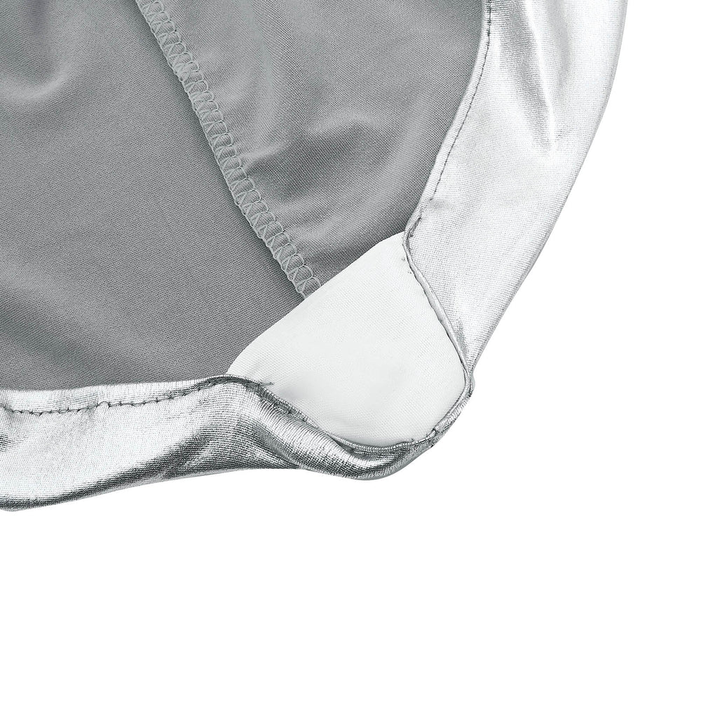 Metallic Silver Glittering Shiny Premium Spandex Banquet Chair Cover ...
