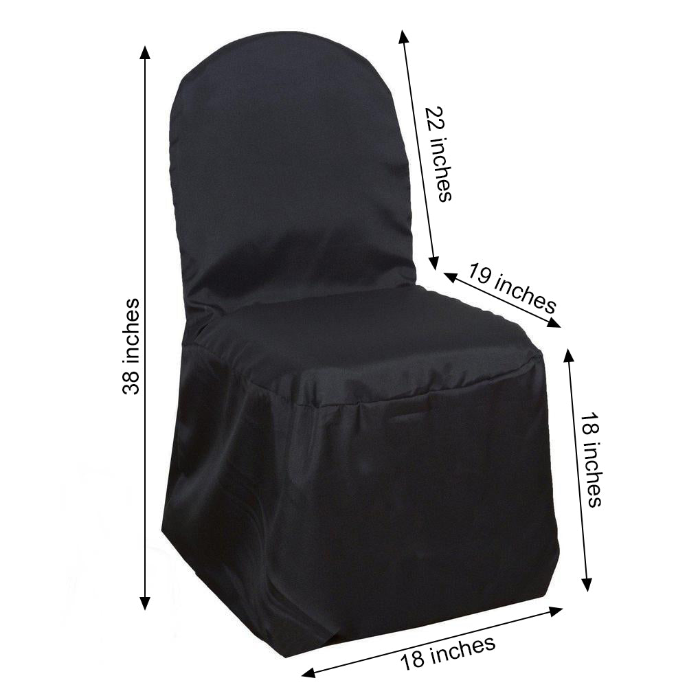 Black Polyester Banquet Chair Covers 