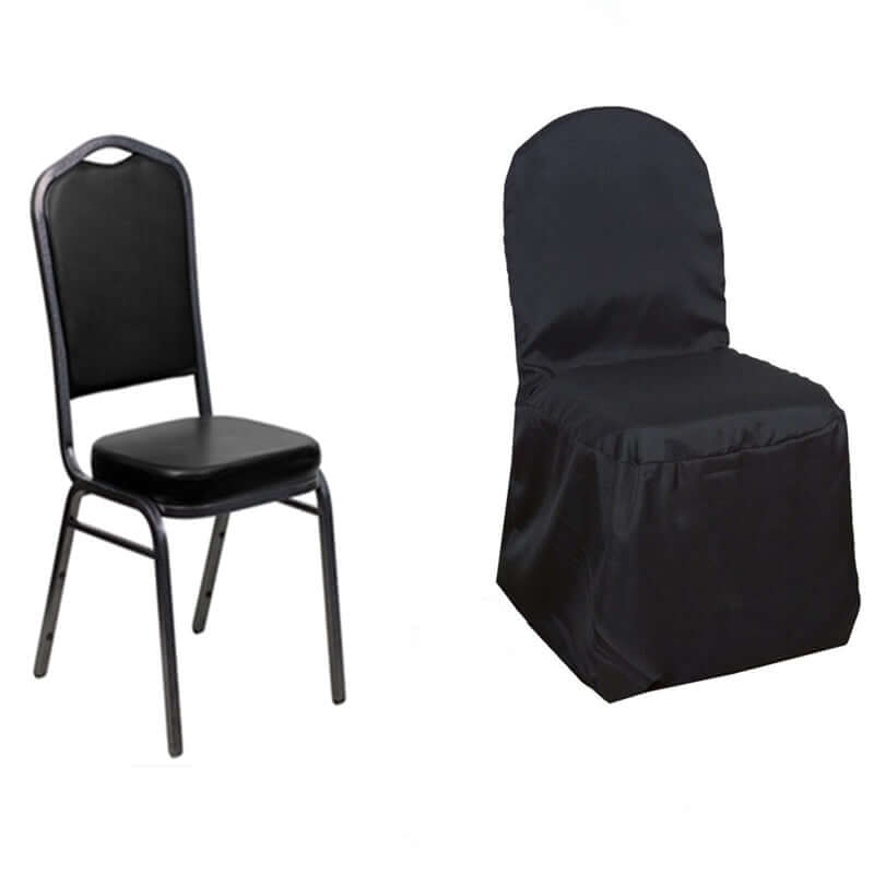 Black Polyester Banquet Chair Covers