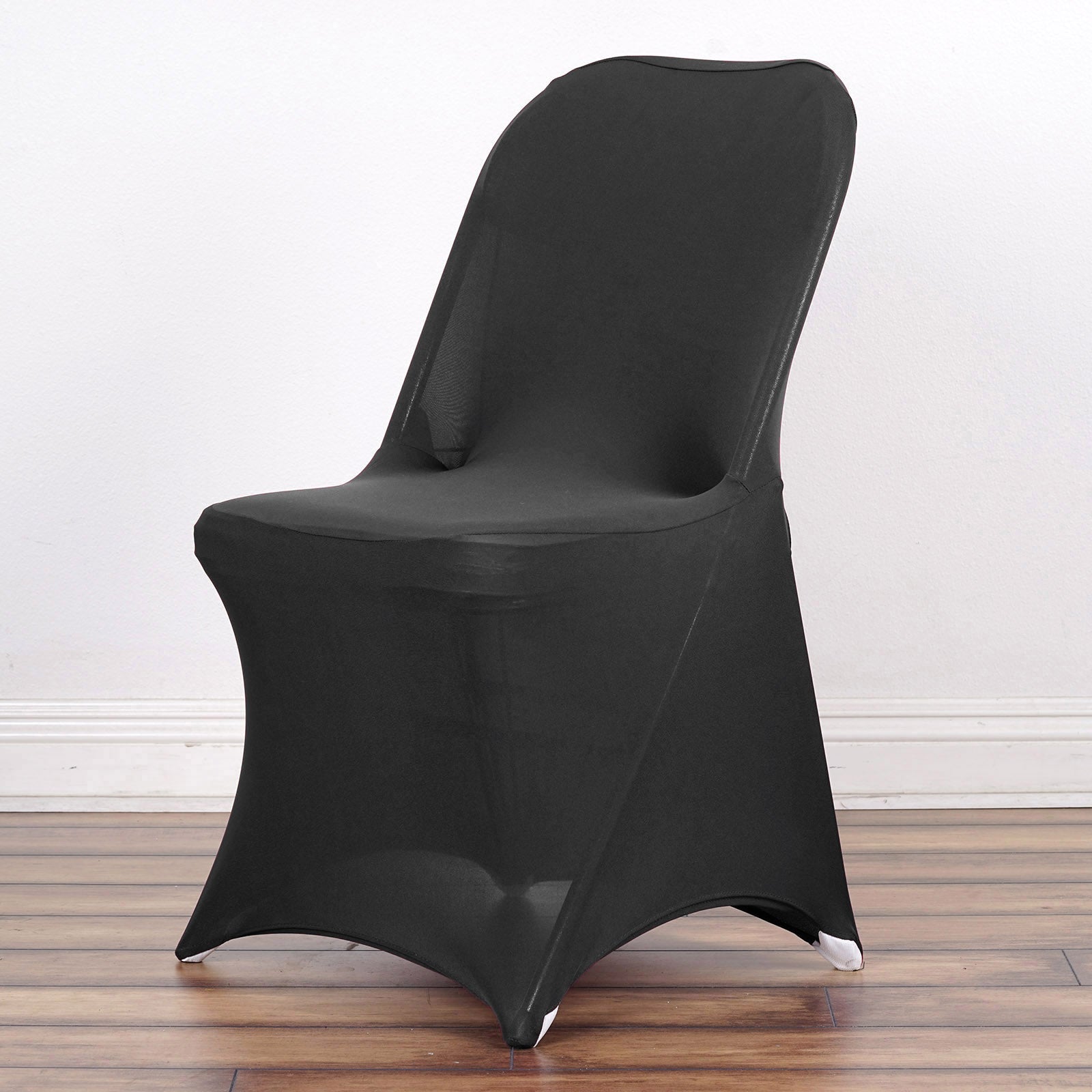 Black Spandex Stretch Folding Chair Cover | TableclothsFactory