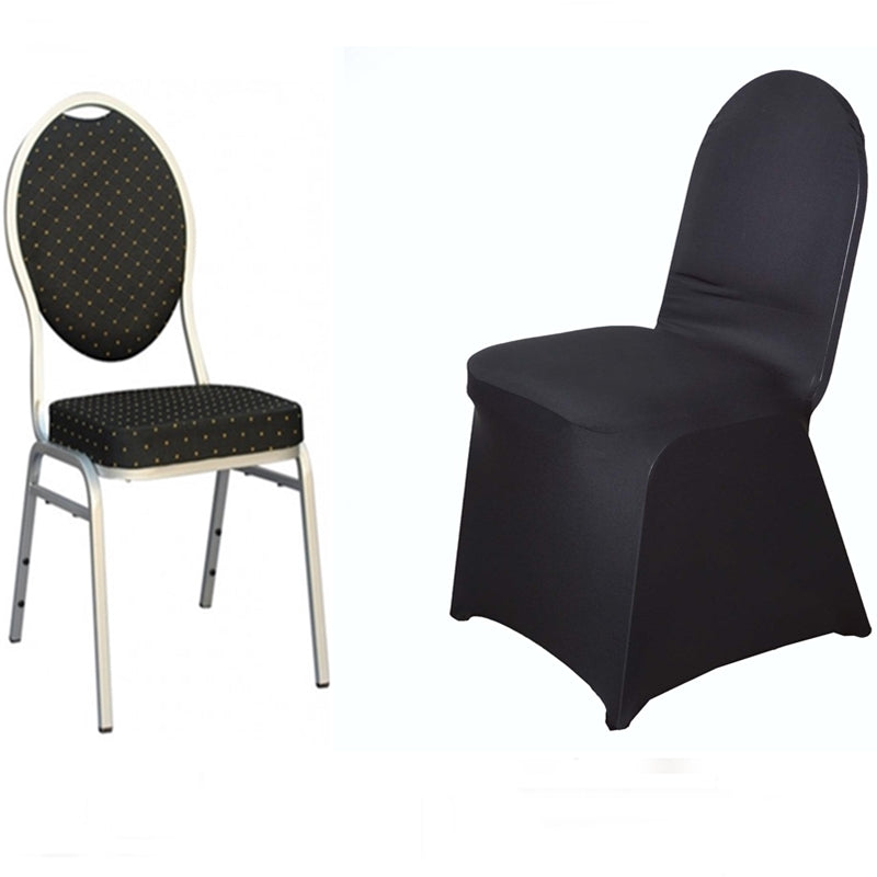160gsm Black Stretch Spandex Banquet Chair Cove Tablecloths