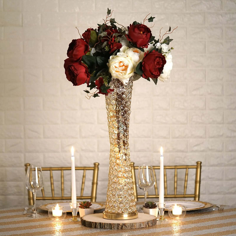 Gold Beaded Vase