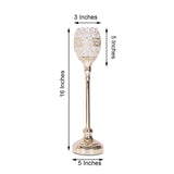 2 Pack | 16" Tall Gold Crystal Acrylic Goblet Votive Candle Holder