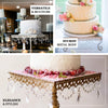 Gold Chandelier Metal Cake Stands | Square Cupcake Stands | Dessert Display With Crystal Pendants