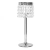 Silver Crystal Beaded Chandelier Votive Pillar Candle Holder, Metal Tealight Candle Stand#whtbkgd