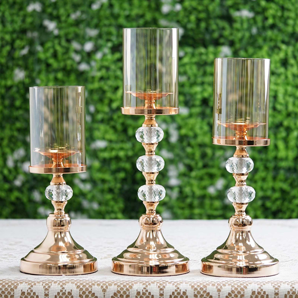 3 piece pillar candle holder set