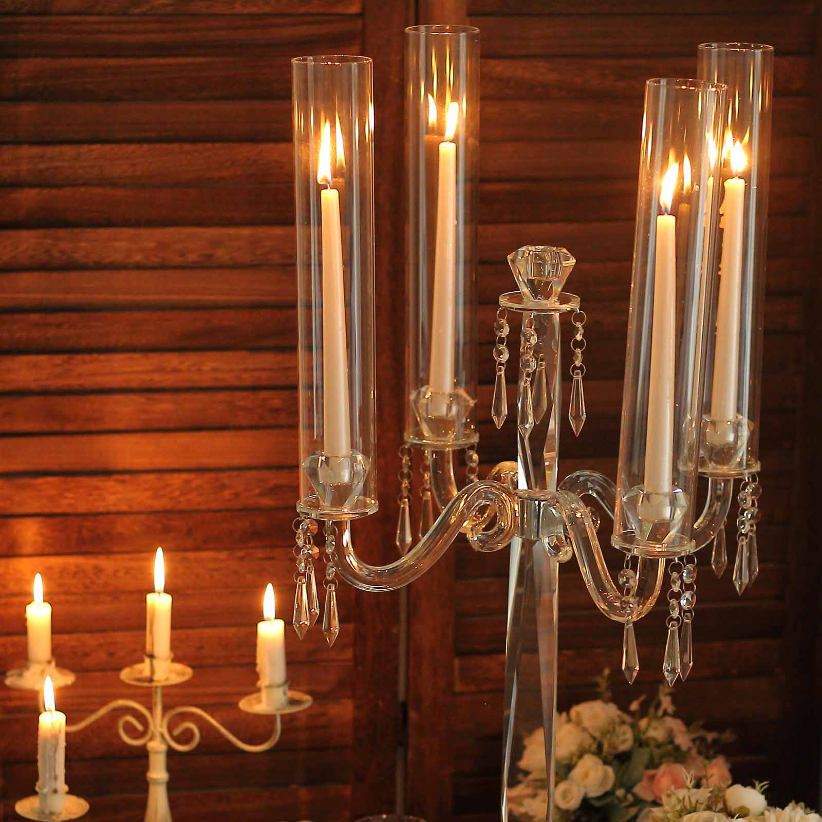 tall glass candle holders cheap