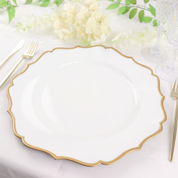Scallop Rim Plastic Charger Plates Tabletop Decor | Tableclothsfactory