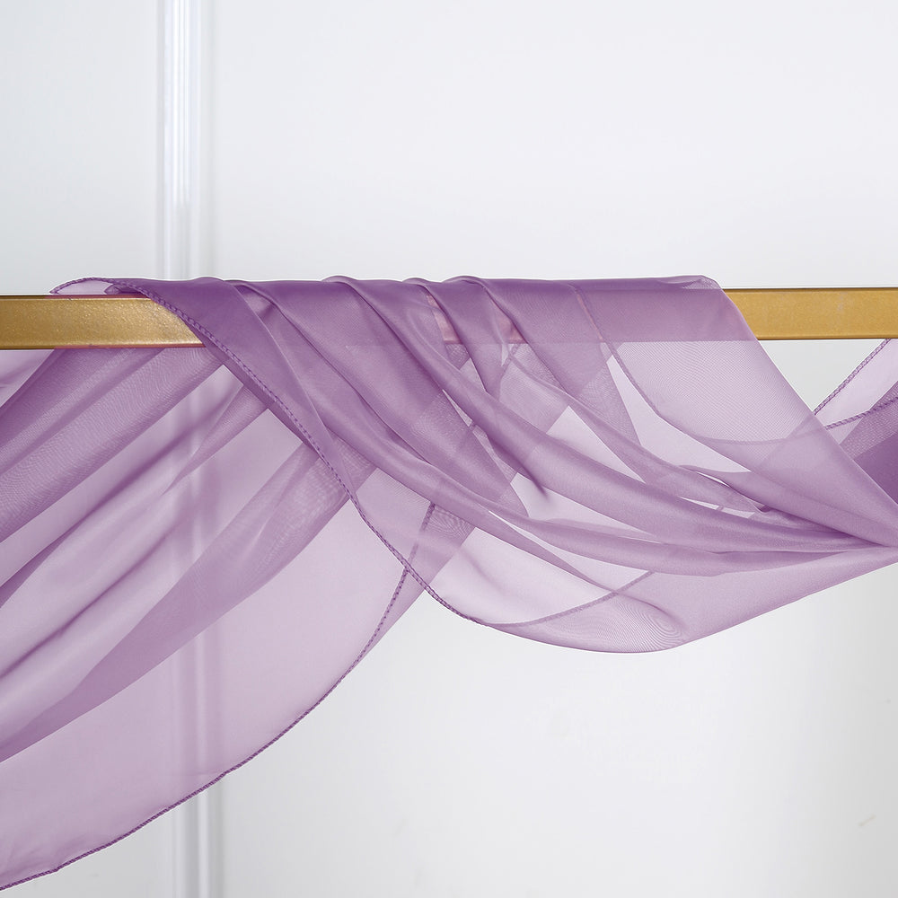 18Ft | Violet Amethyst Sheer Organza Curtain Panels, Window Scarf ...