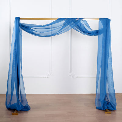 18Ft | Royal Blue Sheer Organza Curtain Panels, Window Scarf Valance Wedding Arch Draping Fabric