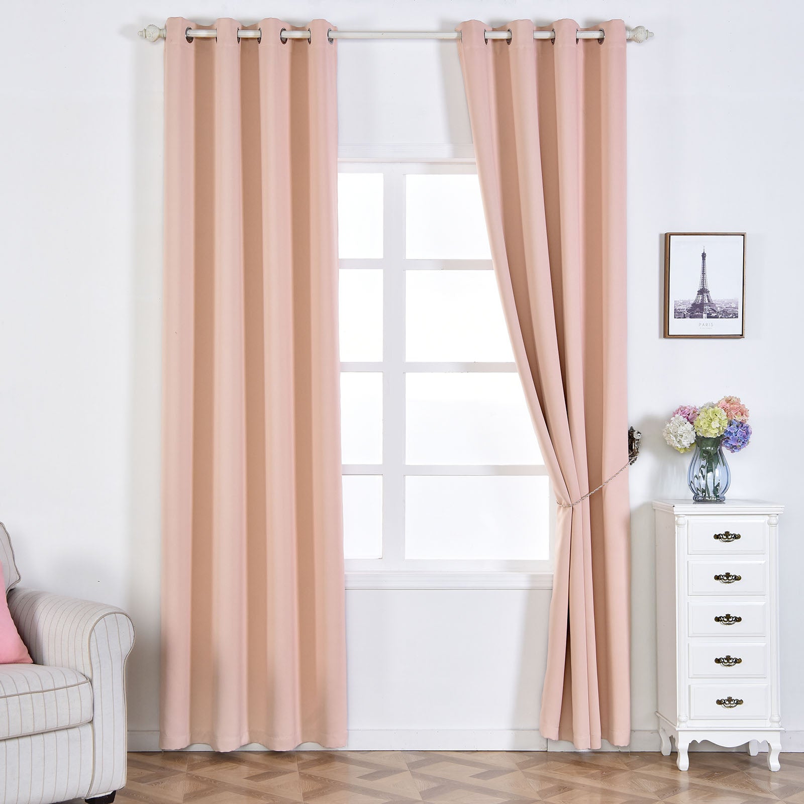 Blush Blackout Curtains | Pack of 2 | 52 x 108 Inch Blackout Curtains ...