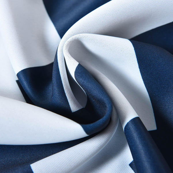 Chevron Blackout Curtains | Pack of 2 | White & Navy Blue Chevron ...