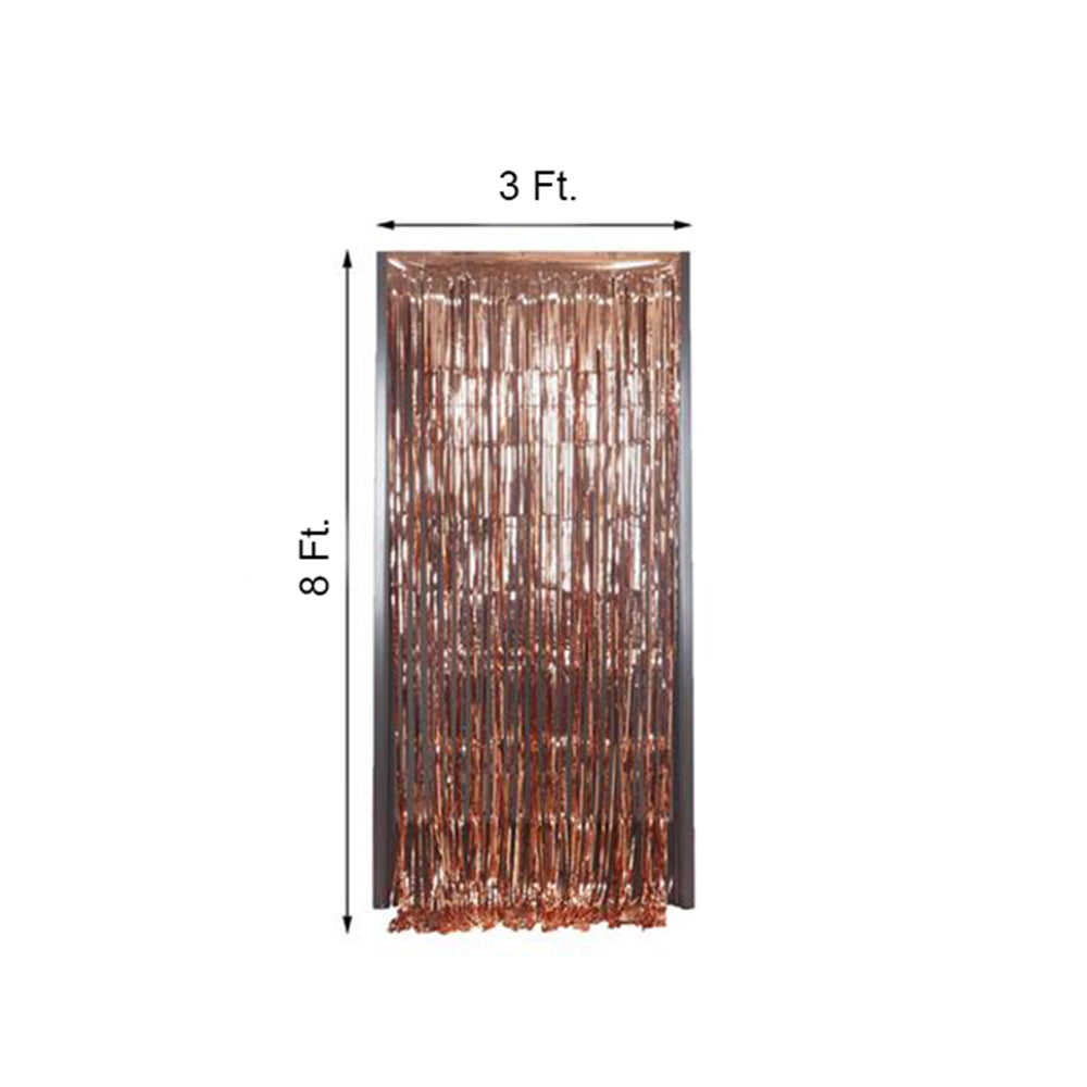 Metallic Foil Fringe Curtain, Backdrop Curtain | TableclothsFactory