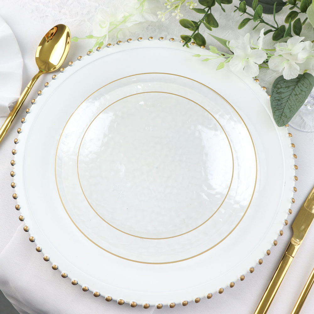 Round Plastic Dinner Plates Disposable Plates | TableclothsFactory