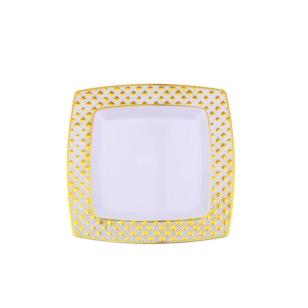 white square disposable plates