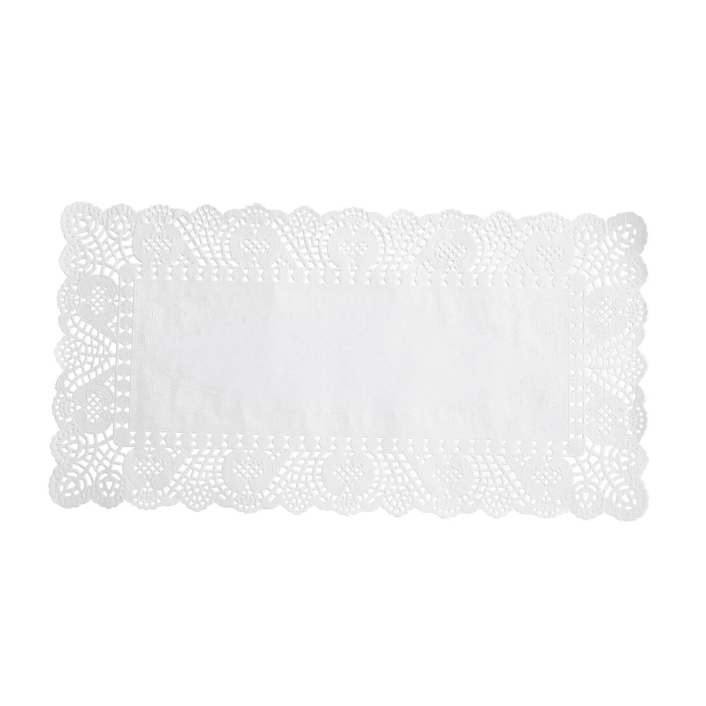 100 Pack Paper Doilies, Lace Doilies Rectangle Paper Placemats White ...