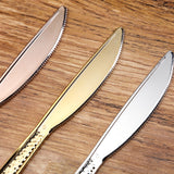 24 Pack - 7inch Gold Hammered Design Heavy Duty Plastic Knives