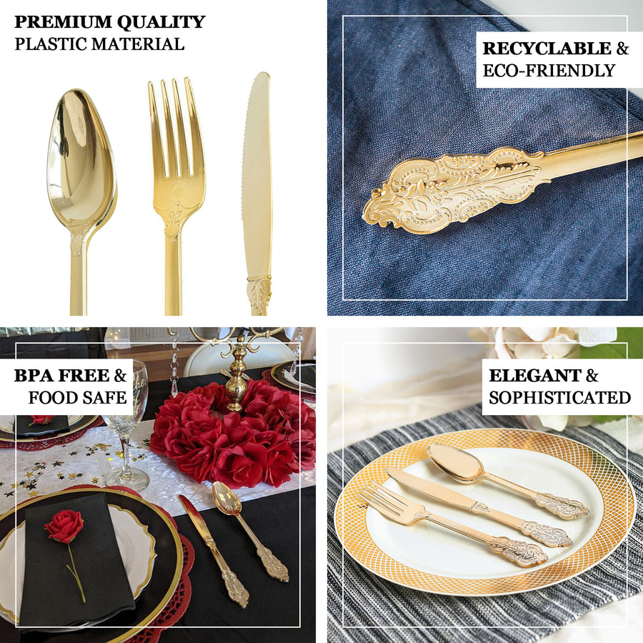 Baroque Design Plastic Forks, Plastic Silverware | TableclothsFactory