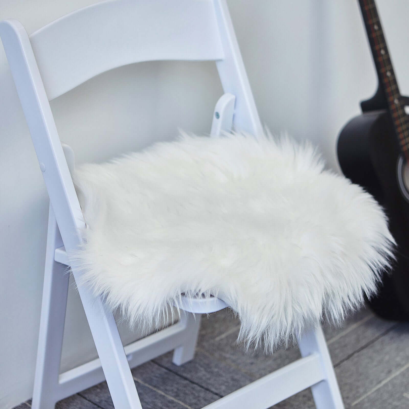 white fluffy chair cover