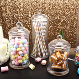 Set of 3 | Clear Glass Cylinder Apothecary Party Favor Candy Jars With Snap On Lids