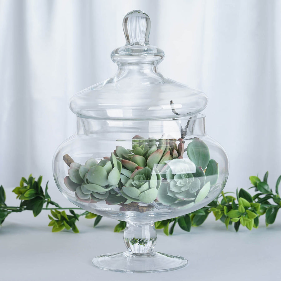 Set Of 3 Glass Apothecary Candy Jars With Lids 101214 Tableclothsfactory