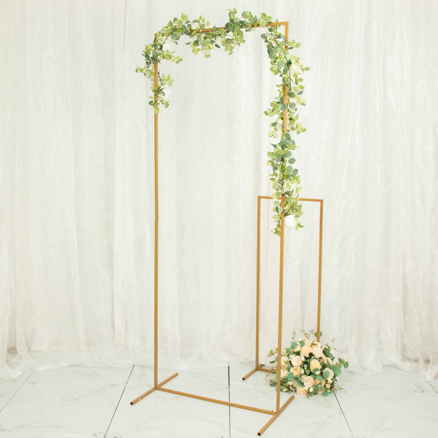 6.5ft Gold Metal Wedding Arch, Backdrop Stand | TableclothsFactory