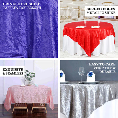 60x60 inches Square Crinkle Crushed Taffeta Table Overlay