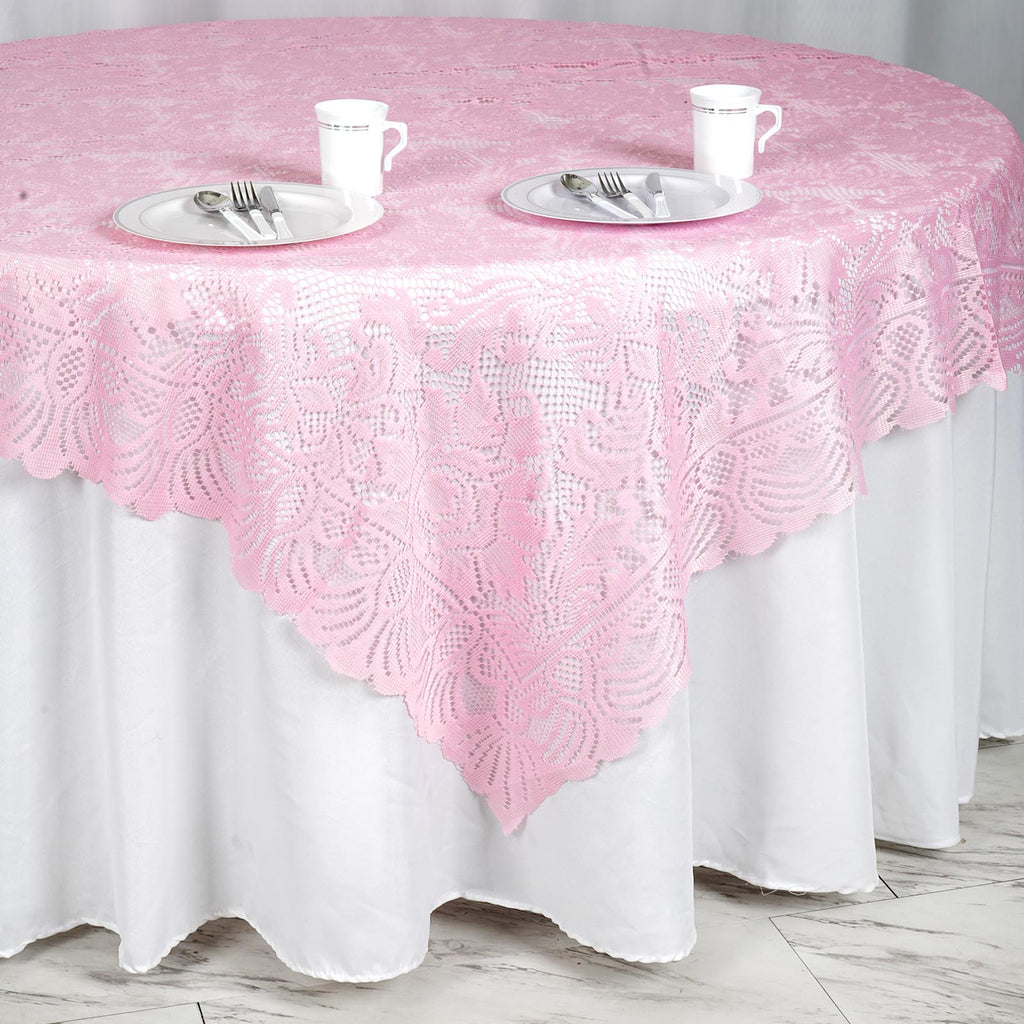 pink lace tablecloth