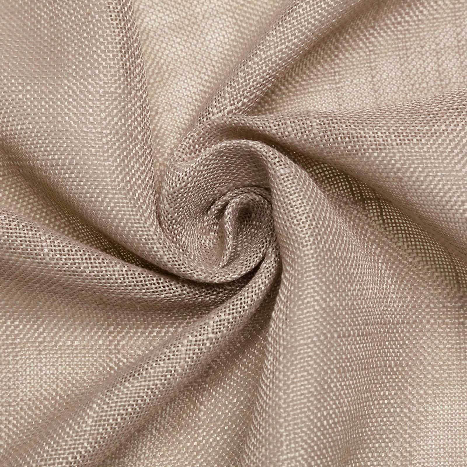 5 Pack | 20 inchx20 inch Taupe Premium Faux Linen Napkins, Slubby Textured Wrinkle Free Napkins